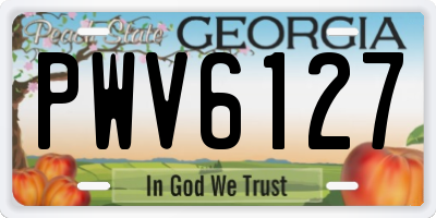 GA license plate PWV6127