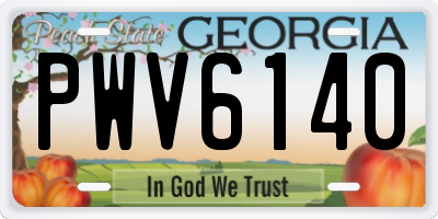 GA license plate PWV6140