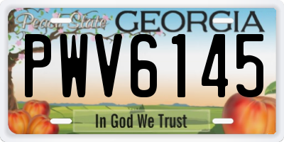 GA license plate PWV6145