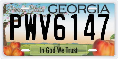 GA license plate PWV6147