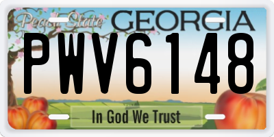 GA license plate PWV6148
