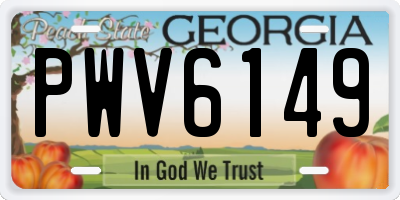 GA license plate PWV6149
