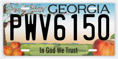 GA license plate PWV6150