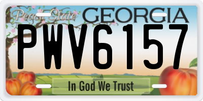 GA license plate PWV6157