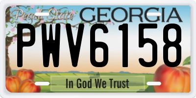 GA license plate PWV6158