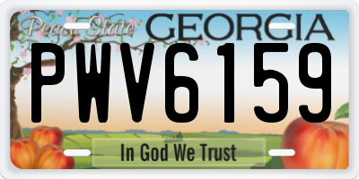 GA license plate PWV6159