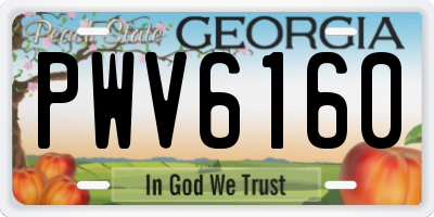 GA license plate PWV6160