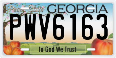 GA license plate PWV6163
