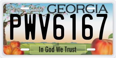 GA license plate PWV6167