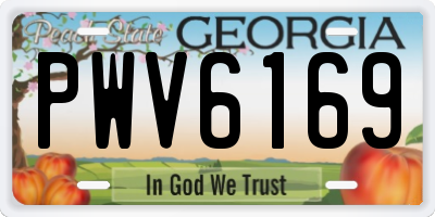 GA license plate PWV6169