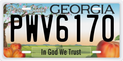 GA license plate PWV6170