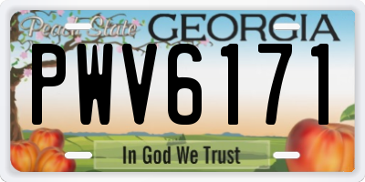 GA license plate PWV6171