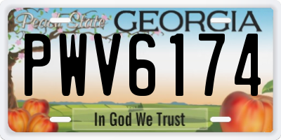 GA license plate PWV6174