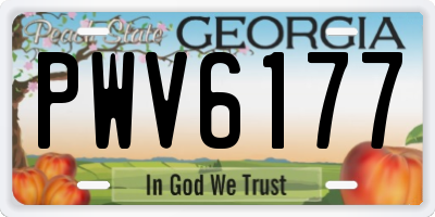 GA license plate PWV6177