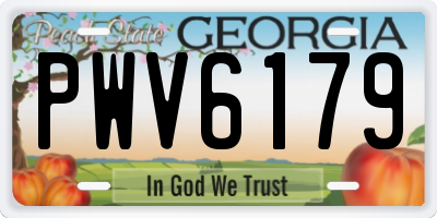 GA license plate PWV6179