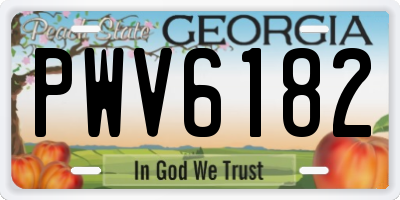 GA license plate PWV6182