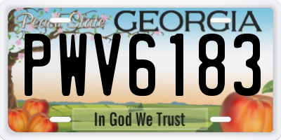 GA license plate PWV6183