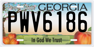 GA license plate PWV6186