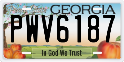 GA license plate PWV6187