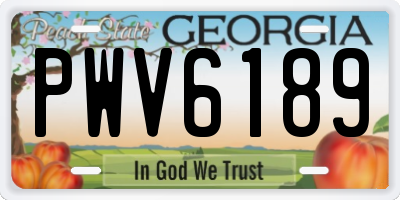 GA license plate PWV6189