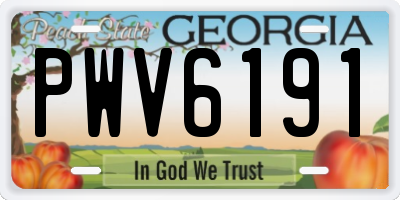 GA license plate PWV6191
