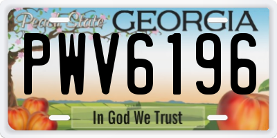 GA license plate PWV6196