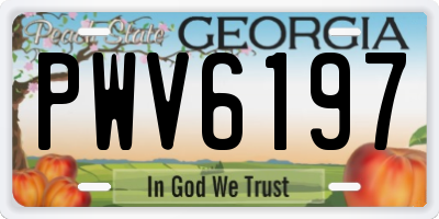 GA license plate PWV6197