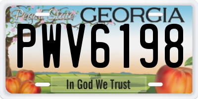 GA license plate PWV6198