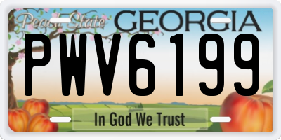 GA license plate PWV6199
