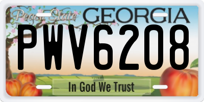 GA license plate PWV6208