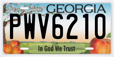 GA license plate PWV6210