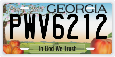 GA license plate PWV6212