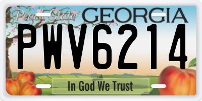 GA license plate PWV6214