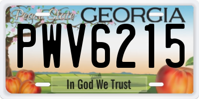 GA license plate PWV6215