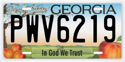 GA license plate PWV6219