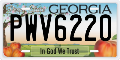 GA license plate PWV6220