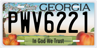 GA license plate PWV6221