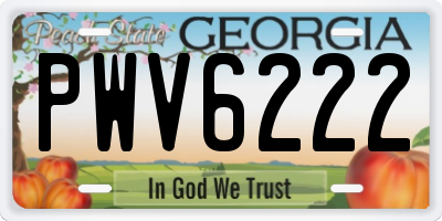 GA license plate PWV6222