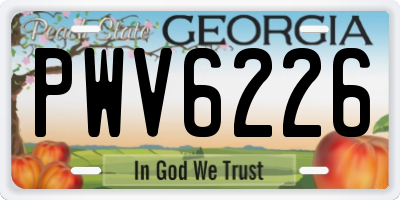 GA license plate PWV6226