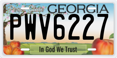 GA license plate PWV6227