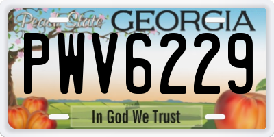 GA license plate PWV6229