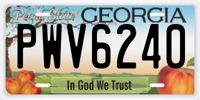 GA license plate PWV6240