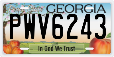 GA license plate PWV6243