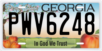 GA license plate PWV6248