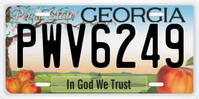 GA license plate PWV6249