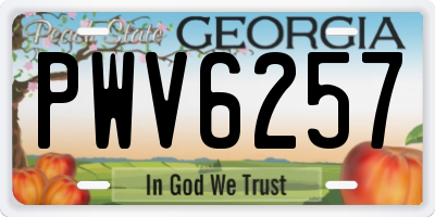 GA license plate PWV6257