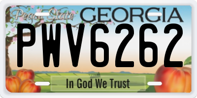 GA license plate PWV6262
