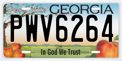 GA license plate PWV6264
