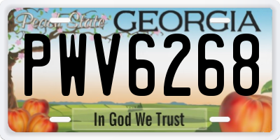 GA license plate PWV6268