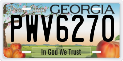 GA license plate PWV6270